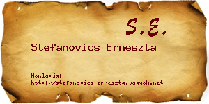 Stefanovics Erneszta névjegykártya